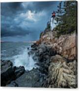 Angry Skies At Bass Harbor Head Lighthouse Canvas Print