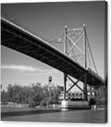 Anthony Wayne Bridge Black And White Canvas Print