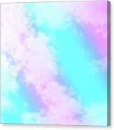 Aqua Blue Pink Unicorn Clouds #1 #decor #art Canvas Print