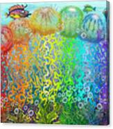 Aqua Jellyfish Rainbow Fantasy Canvas Print