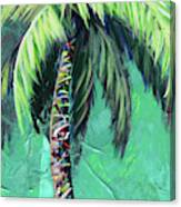 Aqua Palm Tree Canvas Print