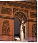 Arc De Triomphe Night Glow Canvas Print