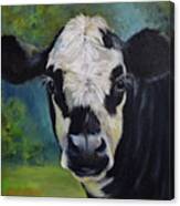 Archie Cow Painting By Cheri Wollenberg Canvas Print