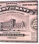 1926 Army Vs. Navy Football Ticket Canvas Print