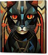 Art Deco  Cat  3 Canvas Print