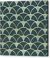 Art Deco Forest Green Gold Pattern Canvas Print