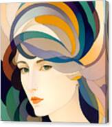 Art Nouveau Influenced Portrait - 3 Canvas Print