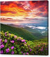 Asheville North Carolina Blue Ridge Parkway Scenic Sunset Landscape Canvas Print