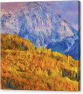 Aspens Capitol Peak In Autumn Canvas Print