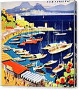 Athens Greece Vintage Retro Travel Poster Canvas Print