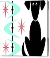 Atomic Dog With Aqua Boomerangs Canvas Print