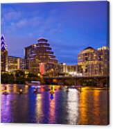 Austin, Texas Downtown Skyline At Night Canvas Print