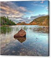 Autumn Dusk At Jordan Pond Canvas Print