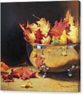 Autumn In A Silver Bowl Canvas Print