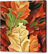 Autumn Leaves, Lake George, Ny - Modernist Nature Pattern Painting Canvas Print