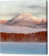 Autumn Mist Shrouded Between Mountain And Loch Canvas Print