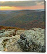 Autumn Panorama From White Rock Mountain - Winslow Arkansas Canvas Print