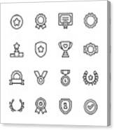 Awards And Achievement Line Icons. Editable Stroke. Pixel Perfect. For Mobile And Web. Contains Such Icons As Award, Medal, Gold, Achievement, Success, Podium, Winning. Canvas Print