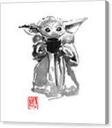 Baby Yoda Face Canvas Print