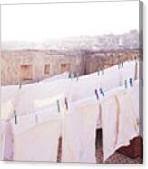 Balcony Laundry Canvas Print