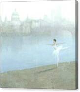 Ballerina On The Thames Canvas Print