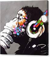 Banksy Dj Monkey Canvas Print