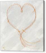 Barbed Heart-gold Pink Canvas Print