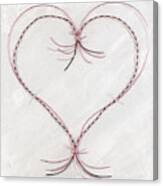 Barbed Heart-pink On White Canvas Print