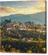 Barga Village In Autumn. Garfagnana, Tuscany Canvas Print