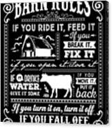 Barn Rules Canvas Print