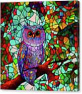 Barred Owl - Stained Glass Canvas Print