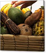 Basket Of Assorted Exotic Fruits Canvas Print
