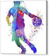 Basketball Girl Player Watercolor Sport Canvas Print