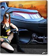 Bat Woman New Car Canvas Print