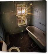 Bathroom With A View -   From An Abandoned Home In Rural Nd Canvas Print