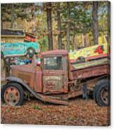 Battered Rusty Jalopy In The Woods Canvas Print