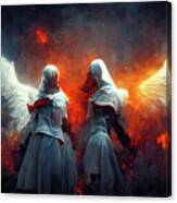 Battle Angels Fighting In Heaven And Hell 02 Canvas Print