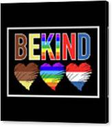 Be Kind Heart Art - Tri Color Canvas Print