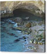 Beach Cave From The Cliffs In Malhada Do Baraco Canvas Print