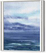 Beach House Window View Stormy Sea Shore Watercolor Canvas Print