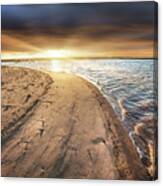 Beach Sunrise At Burnham Overy Staithe In Norfolk Canvas Print