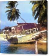 Beached Ship Wreck Canvas Print