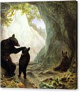 Bear And Cubs Canvas Print