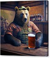 Bear Beer Buddy 06 Canvas Print