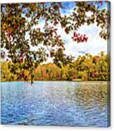 Beautiful Autumn Lake At Indian Boundary Painting Canvas Print