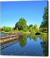 Beautiful Lake At The Residential District Canvas Print