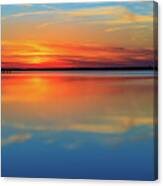 Beautiful Lake Sunset And Its Reflection. Very Calming. Canvas Print