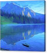 Beautiful Morning On Emerald Lake Yoho National Park British Columbia Canada Digital Painting Canvas Print
