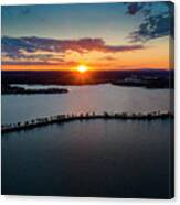 Beautiful Sunset Falls On The Lighthouse Peninsula Over Lake Lbj In Horseshoe Bay Canvas Print