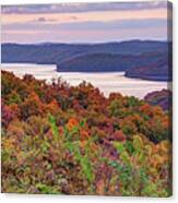Beaver Lake Panorama At Dusk - Northwest Arkansas Autumn Landscape Canvas Print